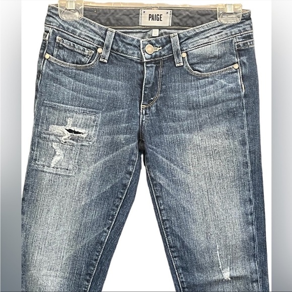 PAIGE Skyline Ankle Peg Jeans 
Distressed Medium Wash
Size 24 - Picture 3 of 10
